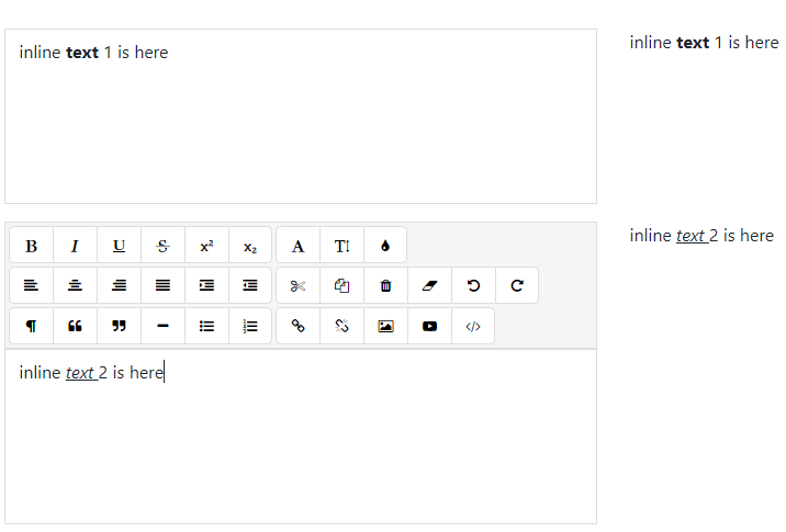 ngx-editor inline rich text editor interface demo