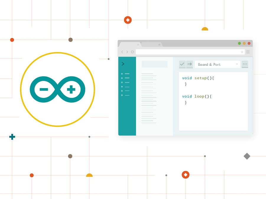 Arduino Web Editor running on a laptop and tablet