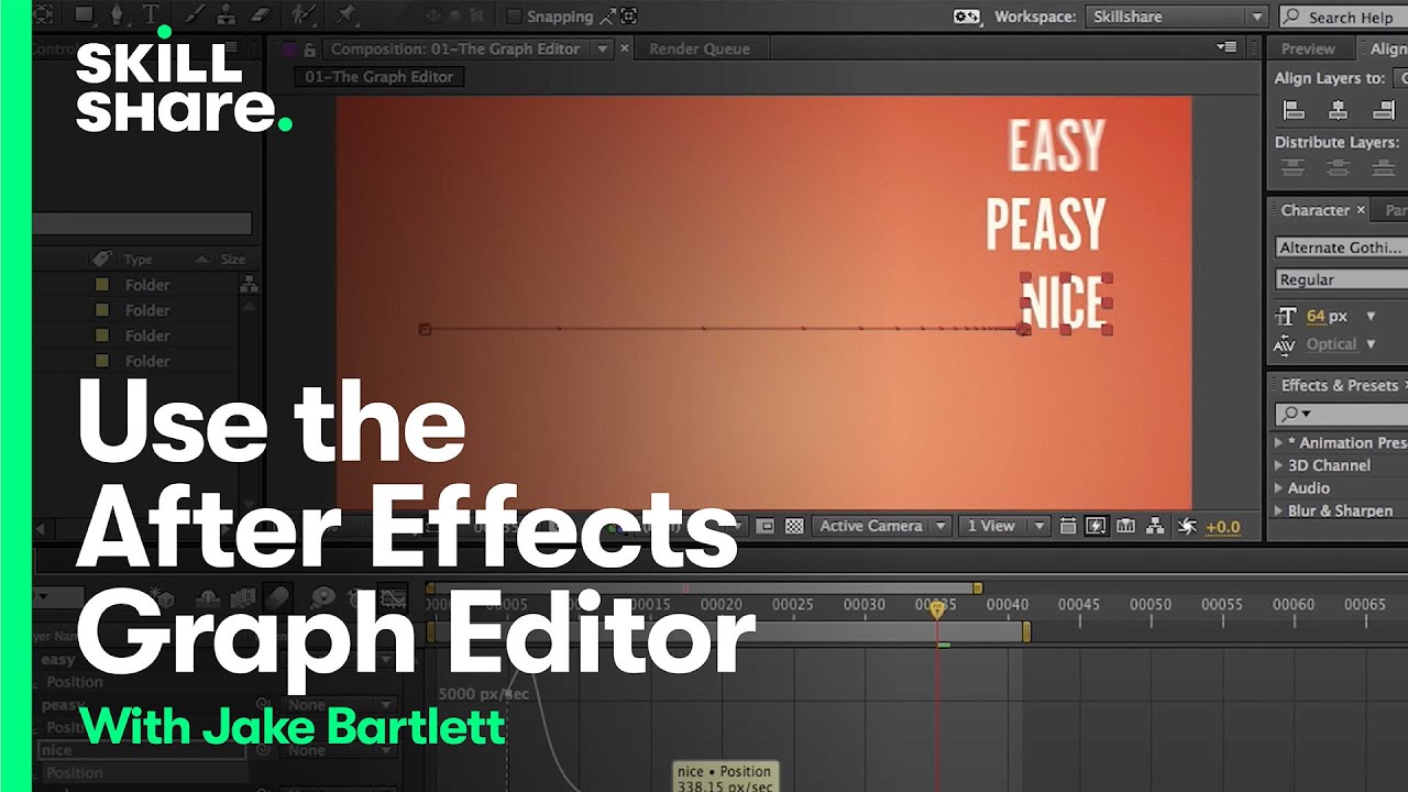 After Effects Graph Editor interface overview showing keyframes and curves