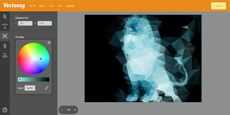 Comparison of features in the online vector editor