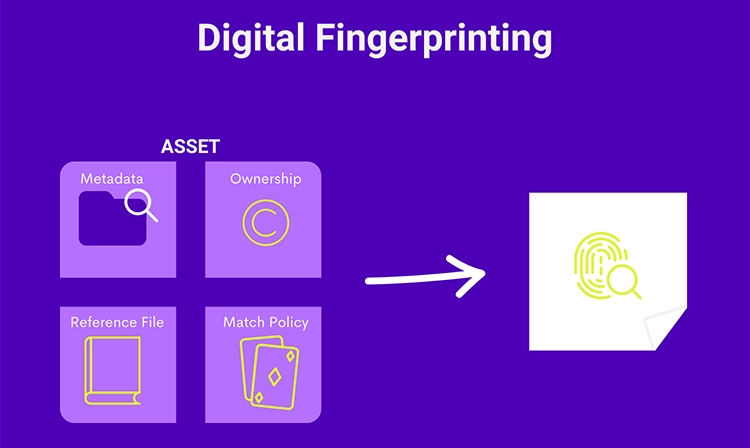 Visual representation of YouTube Content ID digital fingerprinting process