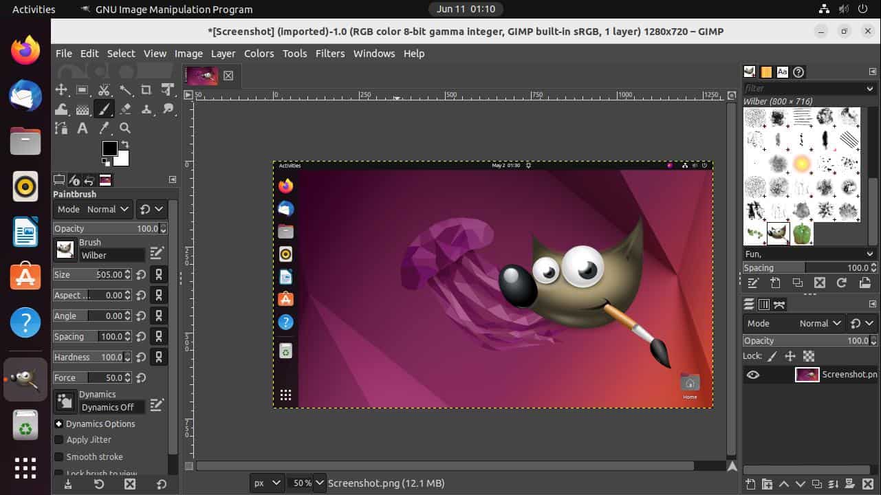 A collection of various Linux photo editing applications displayed on an Ubuntu desktop