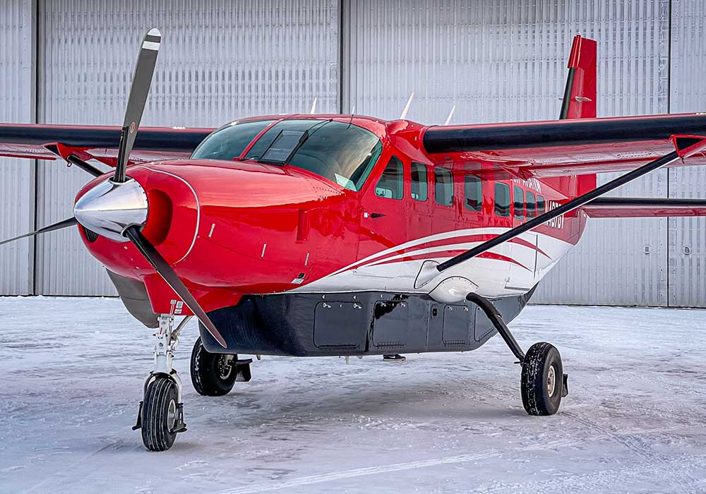 Grant Aviation Cessna 208 Grand Caravan on a rural Alaskan runway