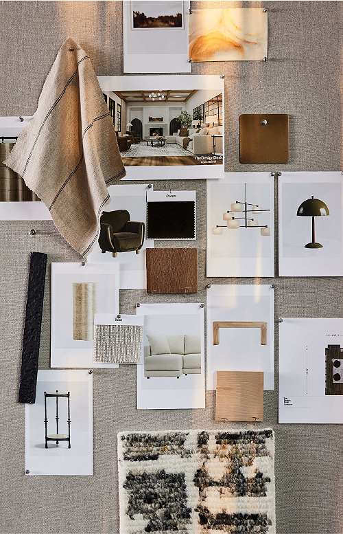 Crate and Barrel interior design mood board sample