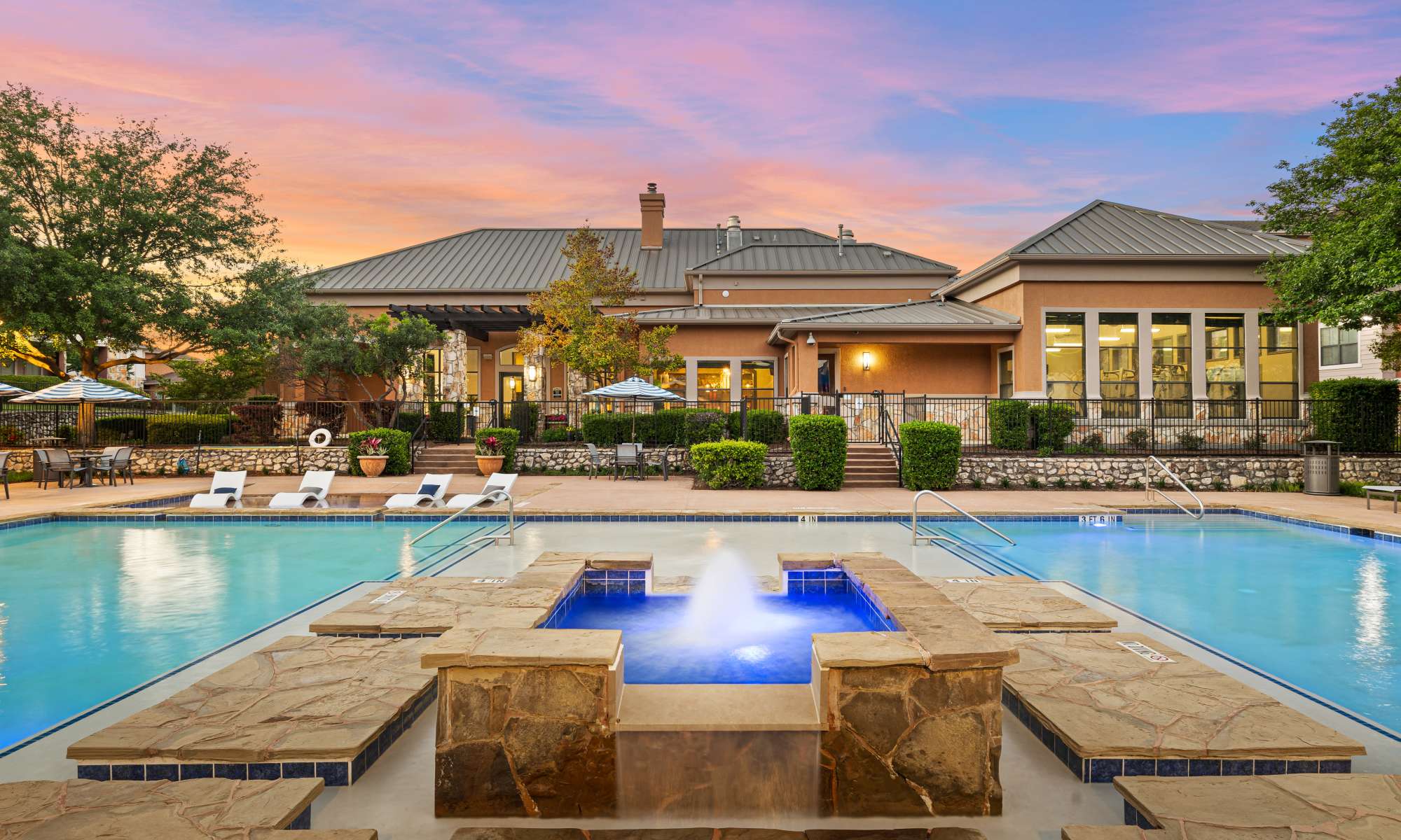 Luxury apartment pool area in South Austin Onion Creek area