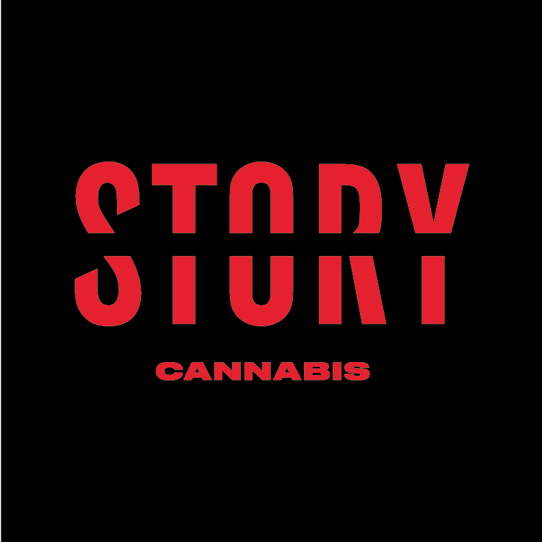 Story Cannabis Mechanicsville logo featuring a blue sparkle icon