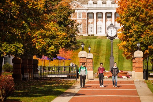 Students at Stonehill College campus
