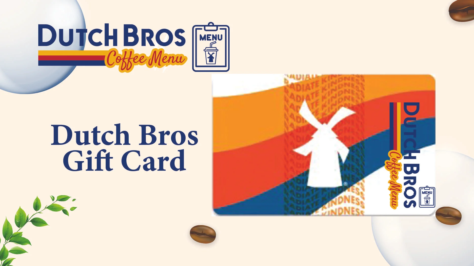 A physical Dutch Bros gift card held at a drive-thru window