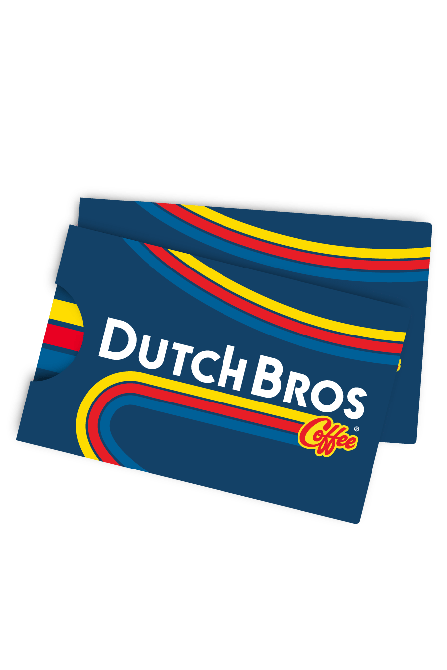 A 2-pack of physical Dutch Bros gift cards from the online shop