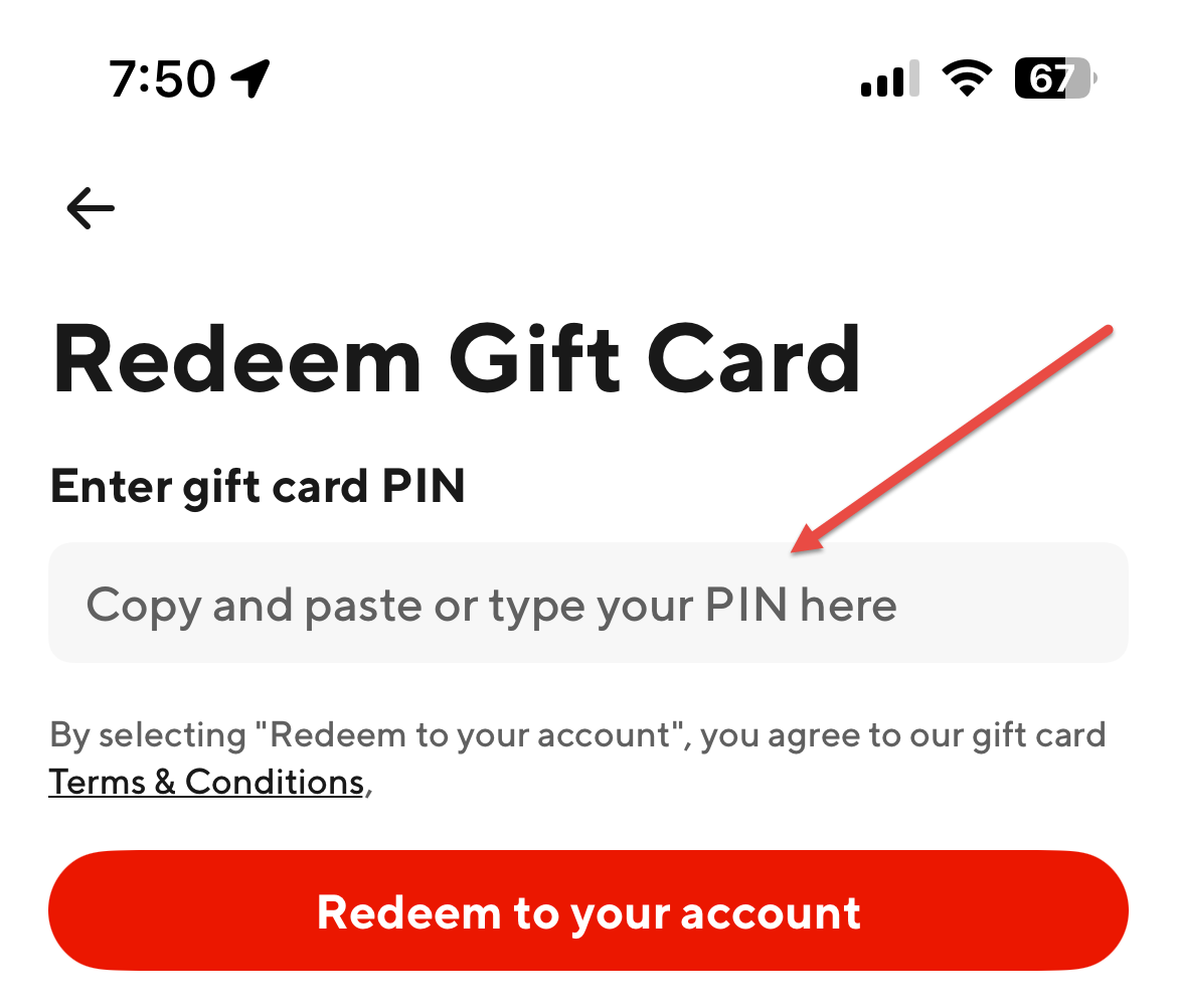 Redeeming a gift card on Meal Train help page