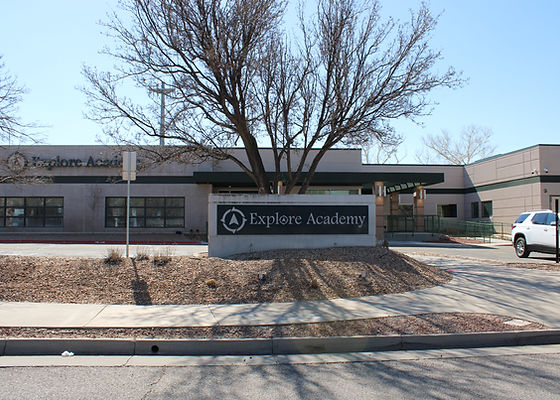 Students at Explore Academy Albuquerque campus using technology