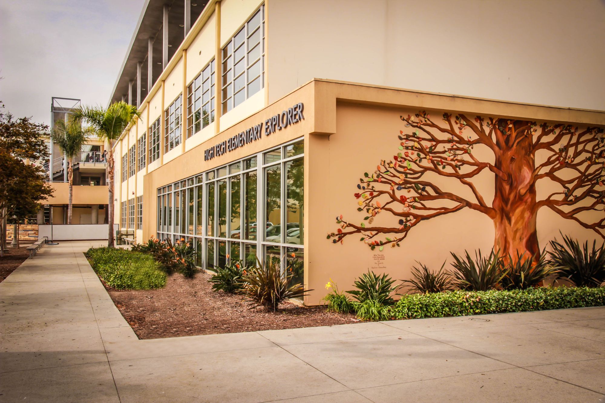 Modern exterior of Explorer Elementary School building
