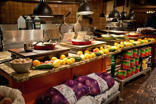 Interior view of Cinzetti's Italian Market showing the Tuscan Village layout