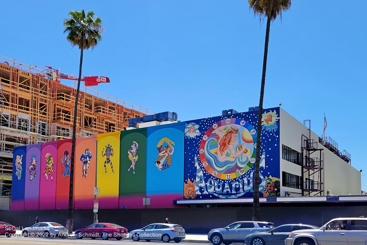 The historic Aquarius Theater building on Sunset Boulevard in Hollywood
