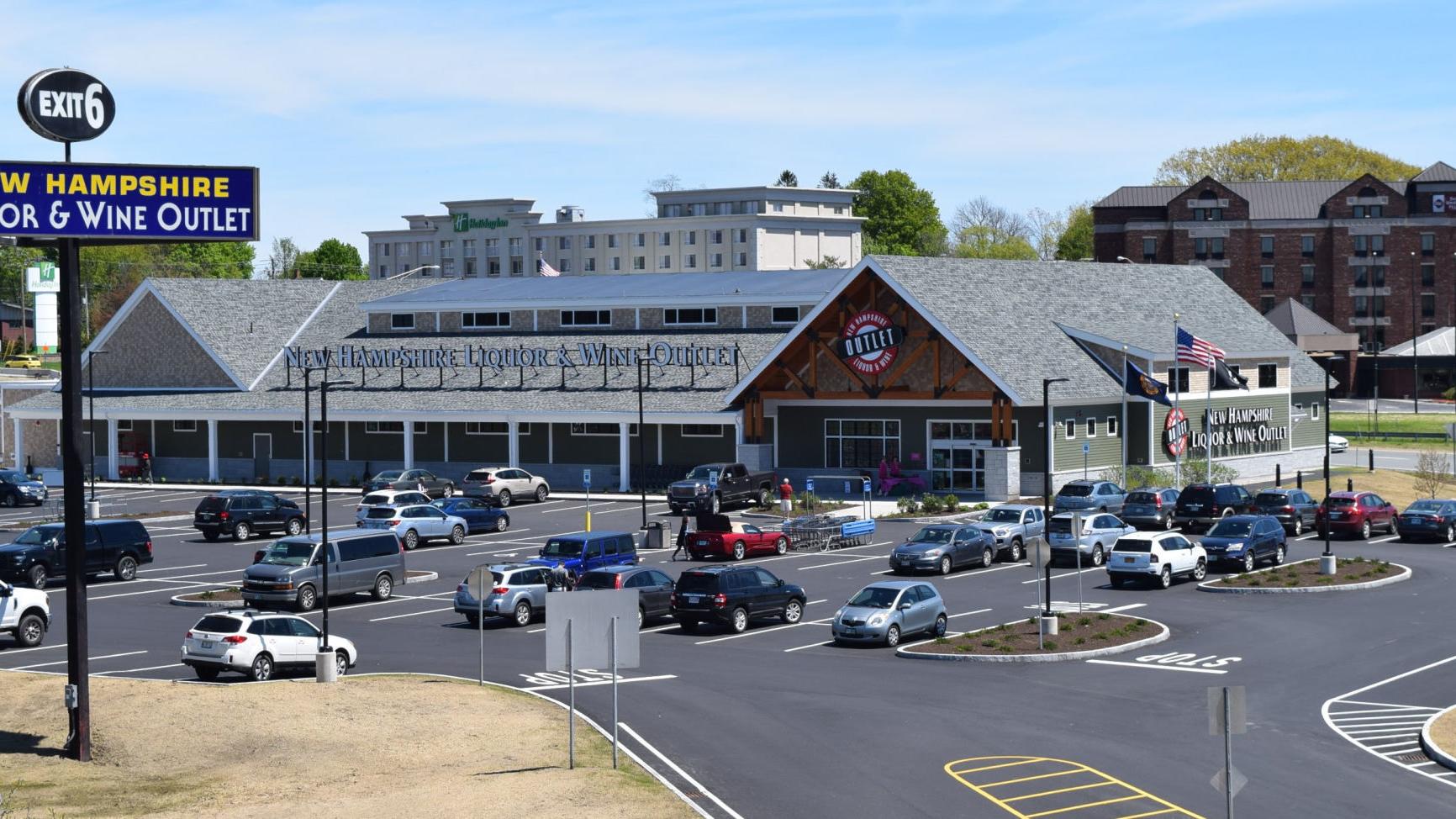 New Hampshire Liquor Outlet interior showing wine selection
